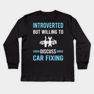 Introverted Car Fixing Repair Kids Long Sleeve T-Shirt
